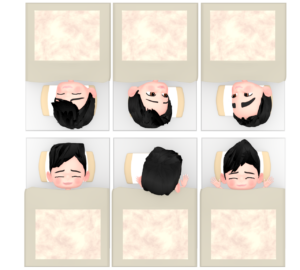 寝ながらおしゃべりをする男子のイラスト