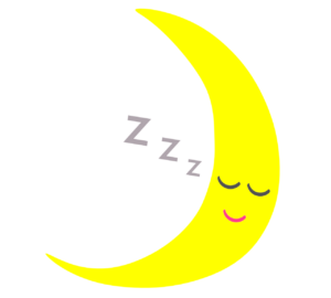 寝ている三日月のイラスト