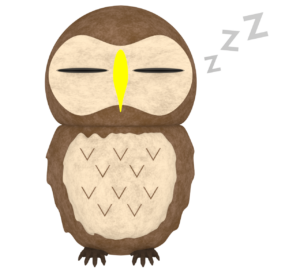 寝ているフクロウのイラスト