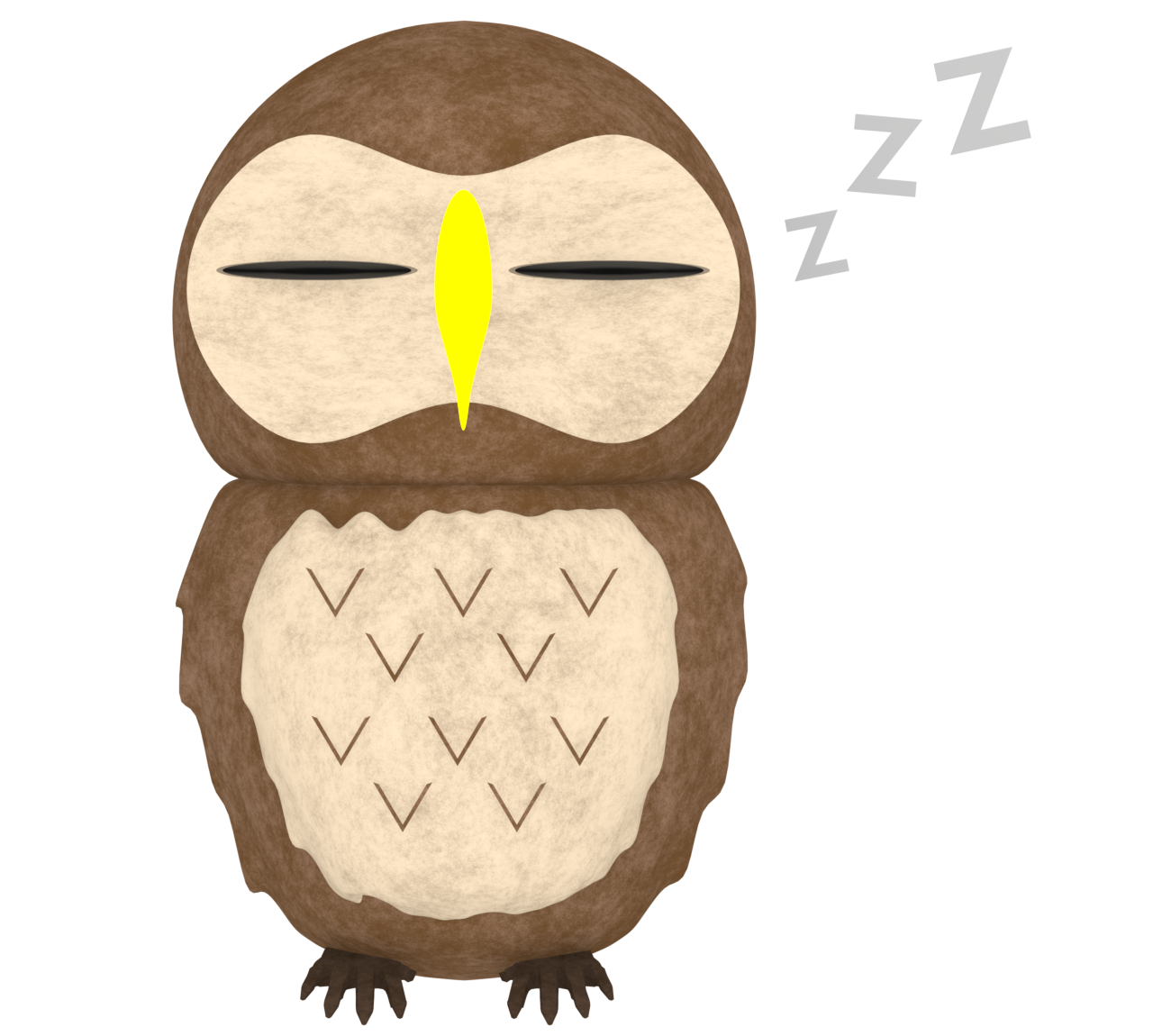 寝ているフクロウのイラスト
