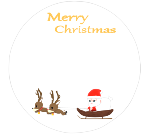 ソリに乗るサンタのクリスマスカード