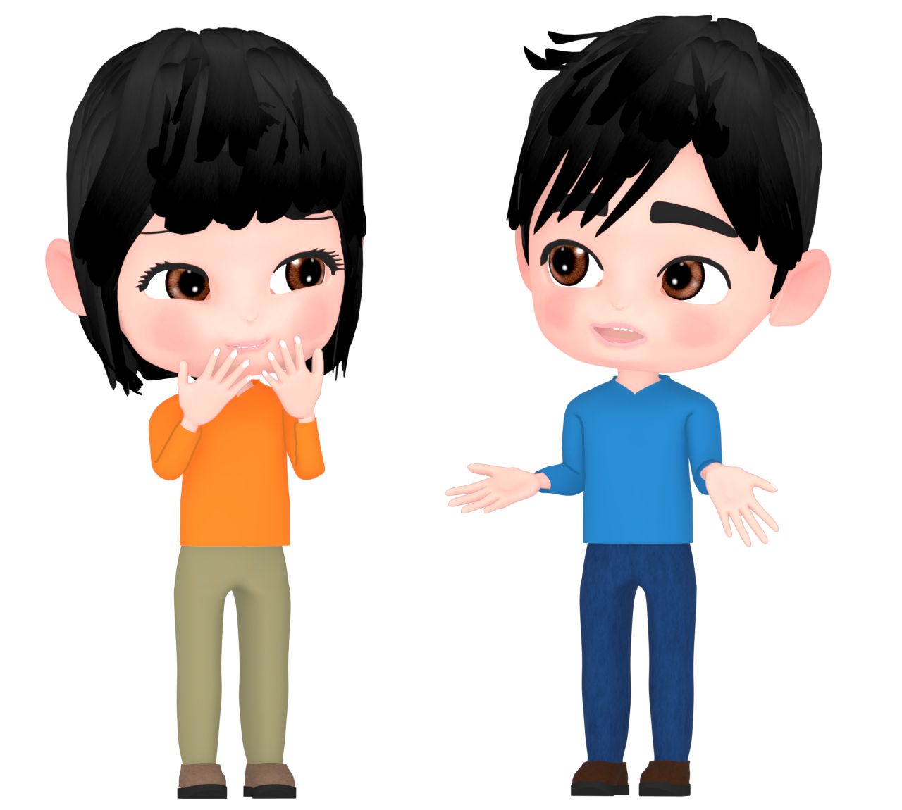 世間話をする男女のイラスト