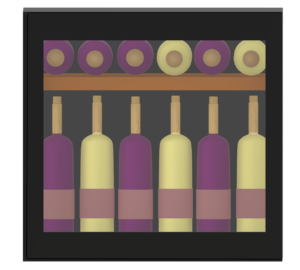 小型のワインセラーのイラスト