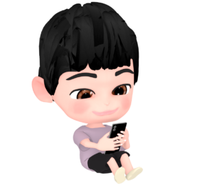 スマホを見る男の子のイラスト