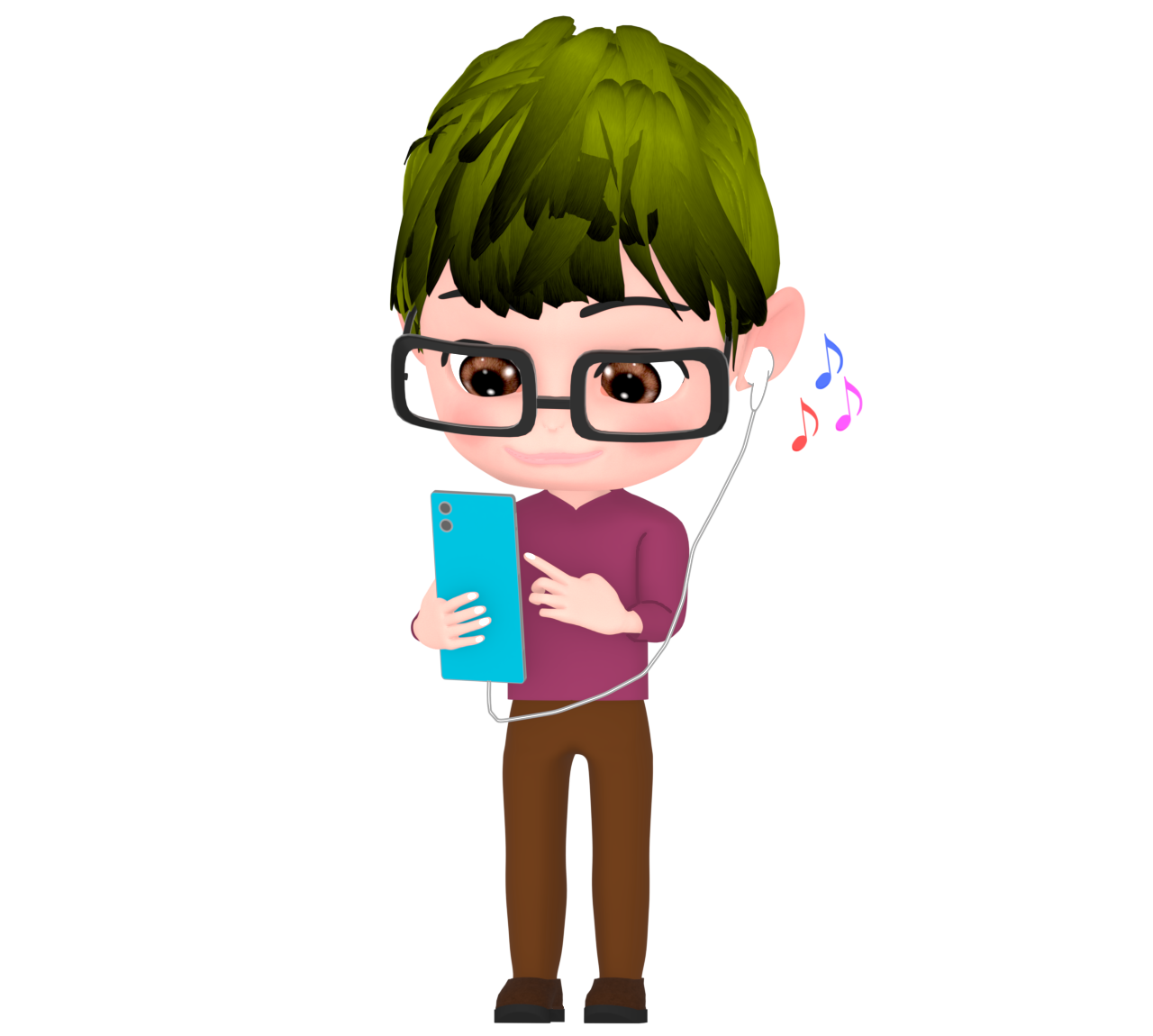 スマホとイヤホンを有線接続するイラスト