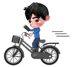 スマホを片手に自転車を運転するイラスト