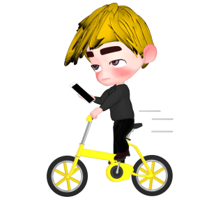 スマホを片手に自転車を運転するイラスト