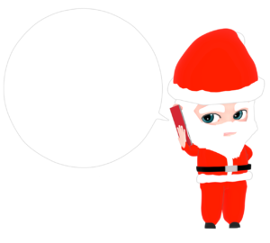 スマホを使うサンタクロースのイラスト