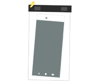 スマートフォンの防水ケースのイラスト