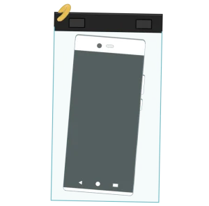 スマートフォンの防水ケースのイラスト