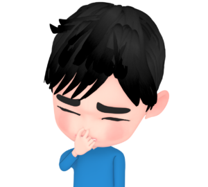 臭くて鼻をつまむ男性のイラスト