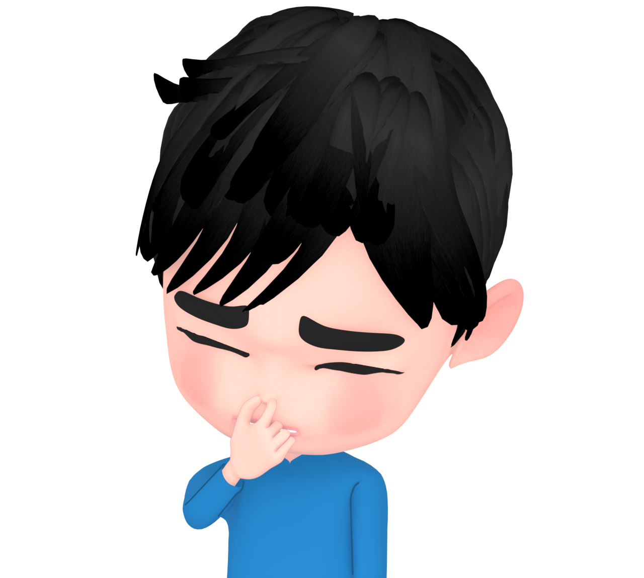 臭くて鼻をつまむ男性のイラスト