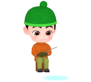 ワカサギ釣りのイラスト