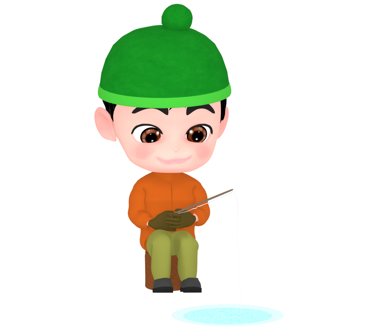 ワカサギ釣りのイラスト