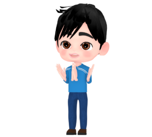 笑顔で拍手をする男性のイラスト