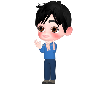 笑顔で拍手をする男性のイラスト