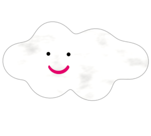 笑顔の可愛い雲のイラスト