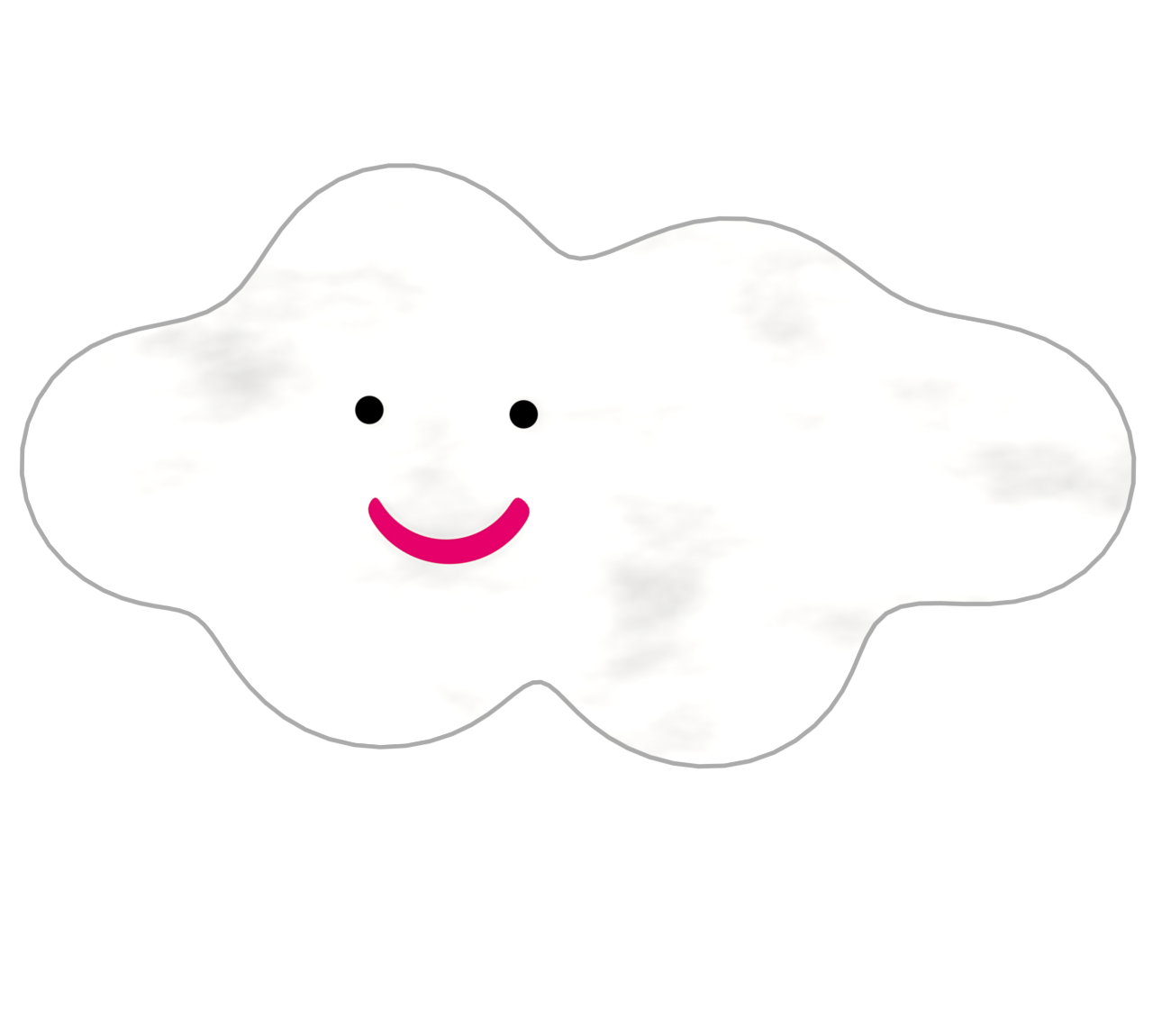笑顔の可愛い雲のイラスト