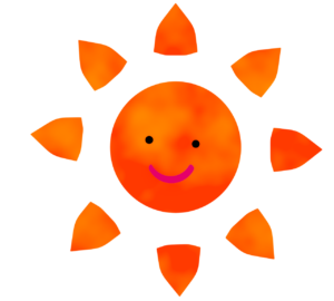 笑顔の可愛い太陽のイラスト