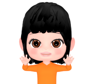 笑いながらガオーポーズをする女性のイラスト