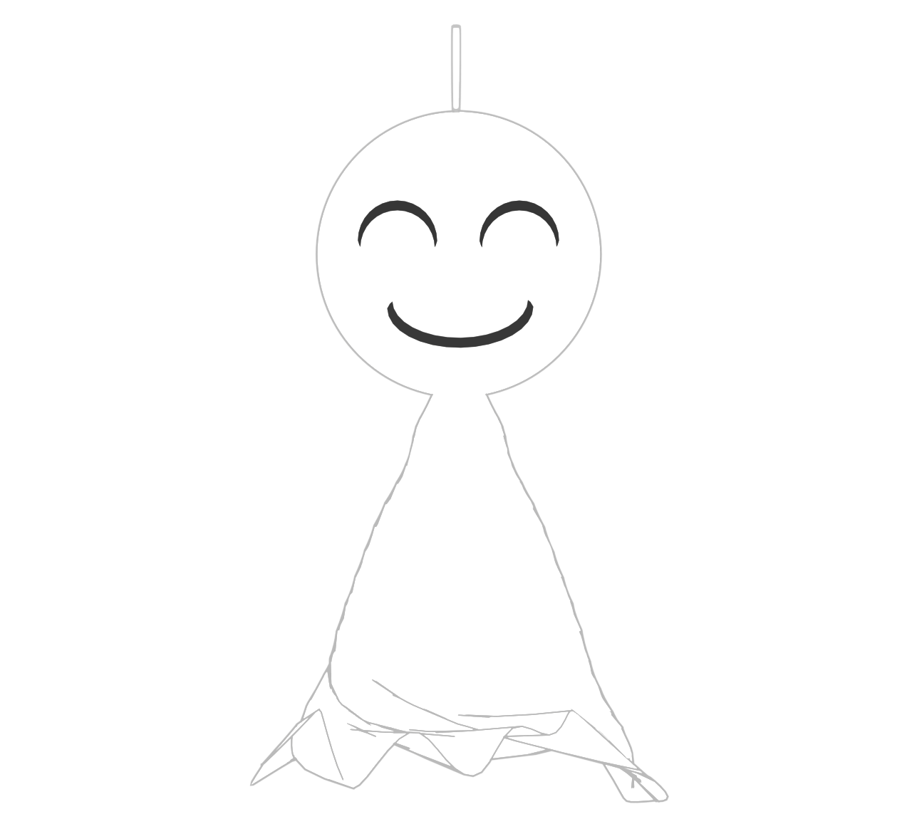 笑顔のてるてる坊主のイラスト