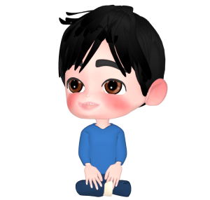 笑顔で胡座をかく男性のイラスト