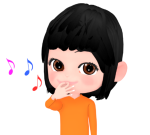 笑顔で指笛を吹く女性のイラスト