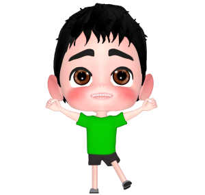 笑顔で喜ぶ男の子のイラスト
