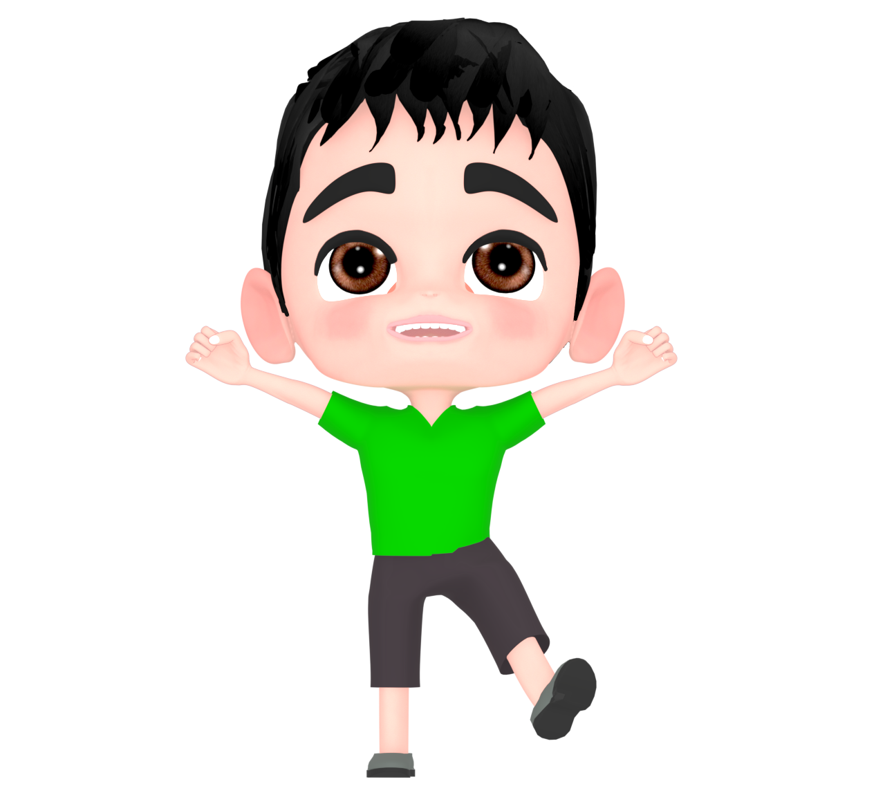 笑顔で喜ぶ男の子のイラスト