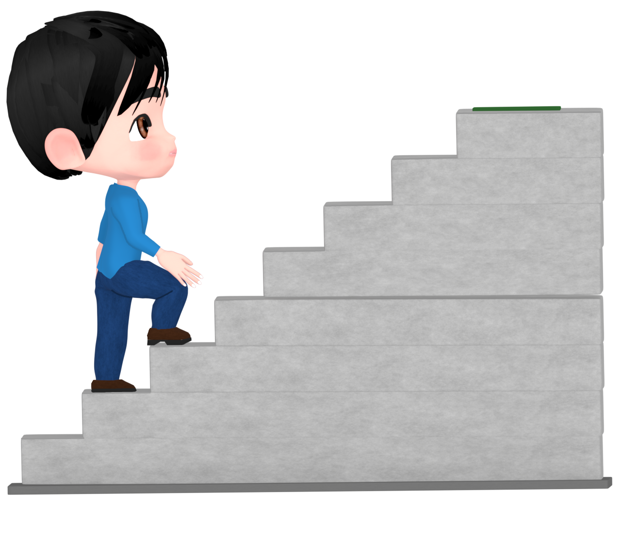 階段を上る男性のイラスト