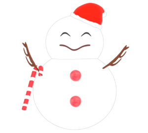笑顔の雪だるまのイラスト