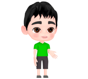 笑顔で話す子供のイラスト