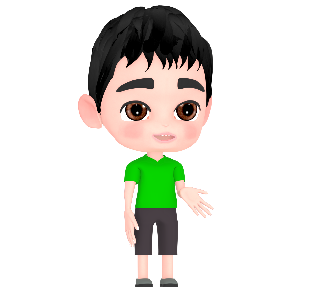 笑顔で話す子供のイラスト