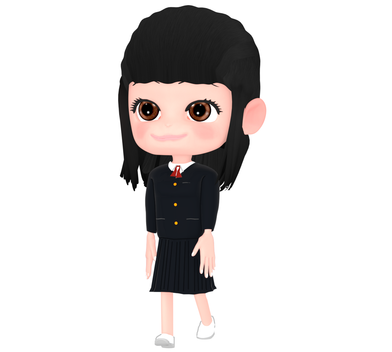 歩く女子生徒のイラスト