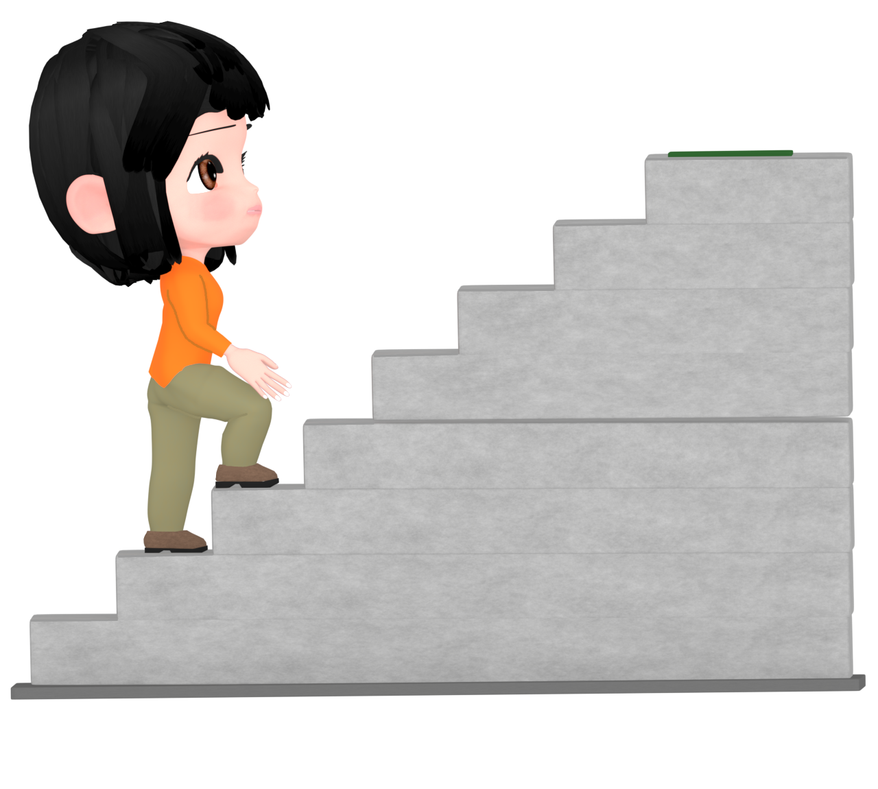 階段を上る女性のイラスト