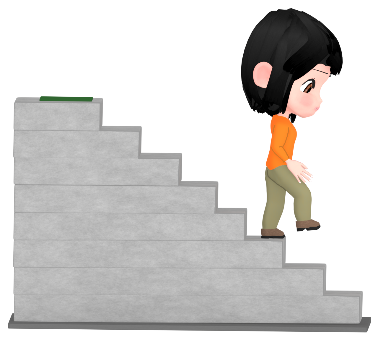 階段を下る女性のイラスト 10 階段を下る女性のイラスト