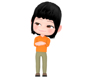 ニヤける女性のイラスト