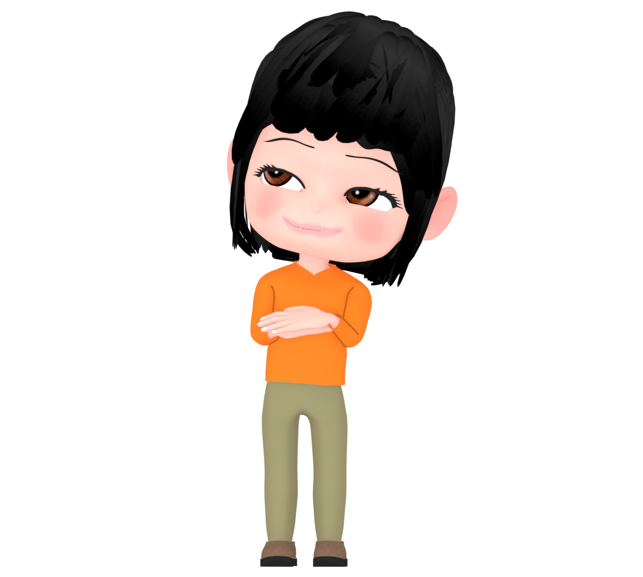 ニヤける女性のイラスト
