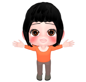 笑顔で両手を広げる女性のイラスト