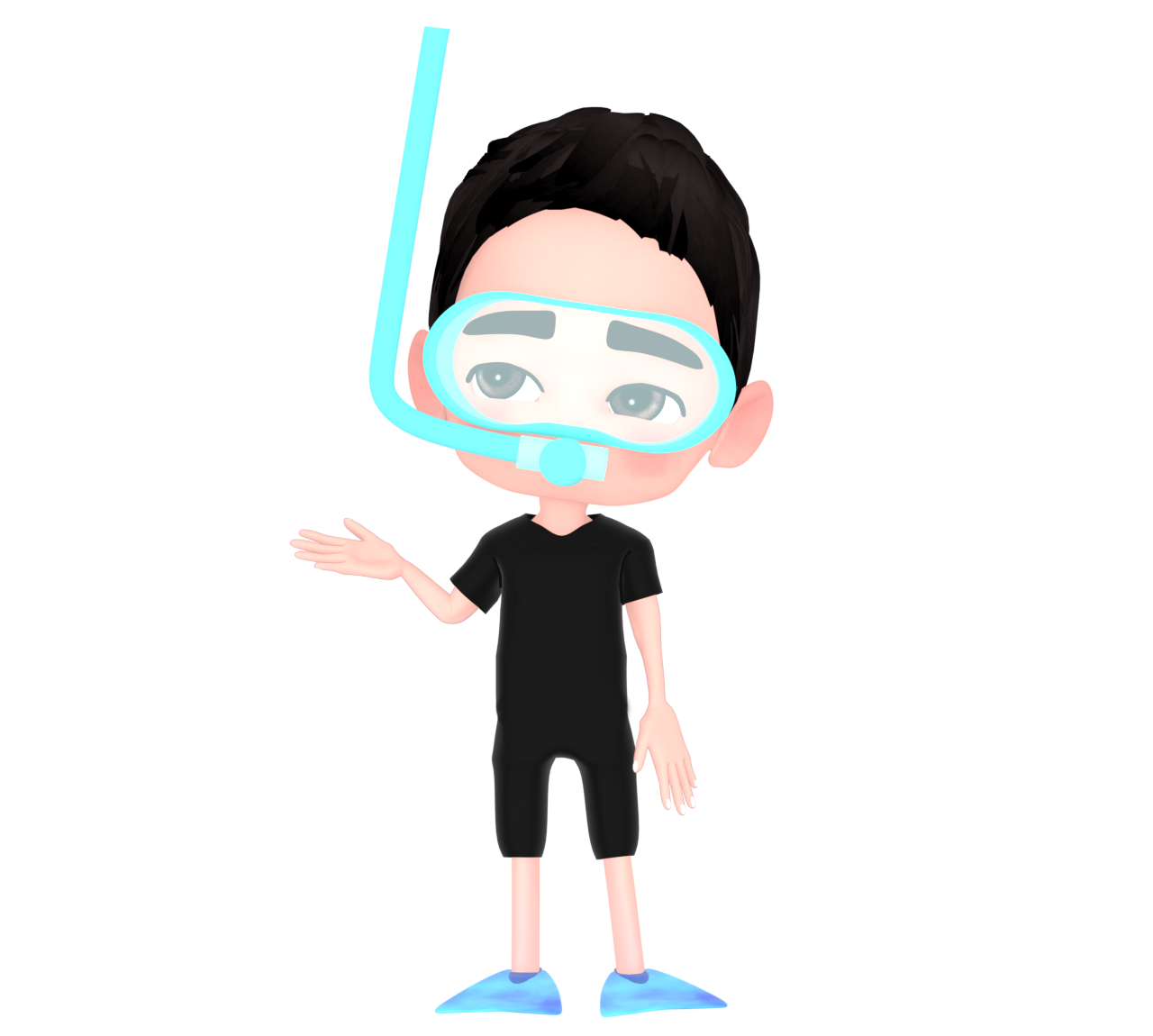 シュノーケリングのイラスト