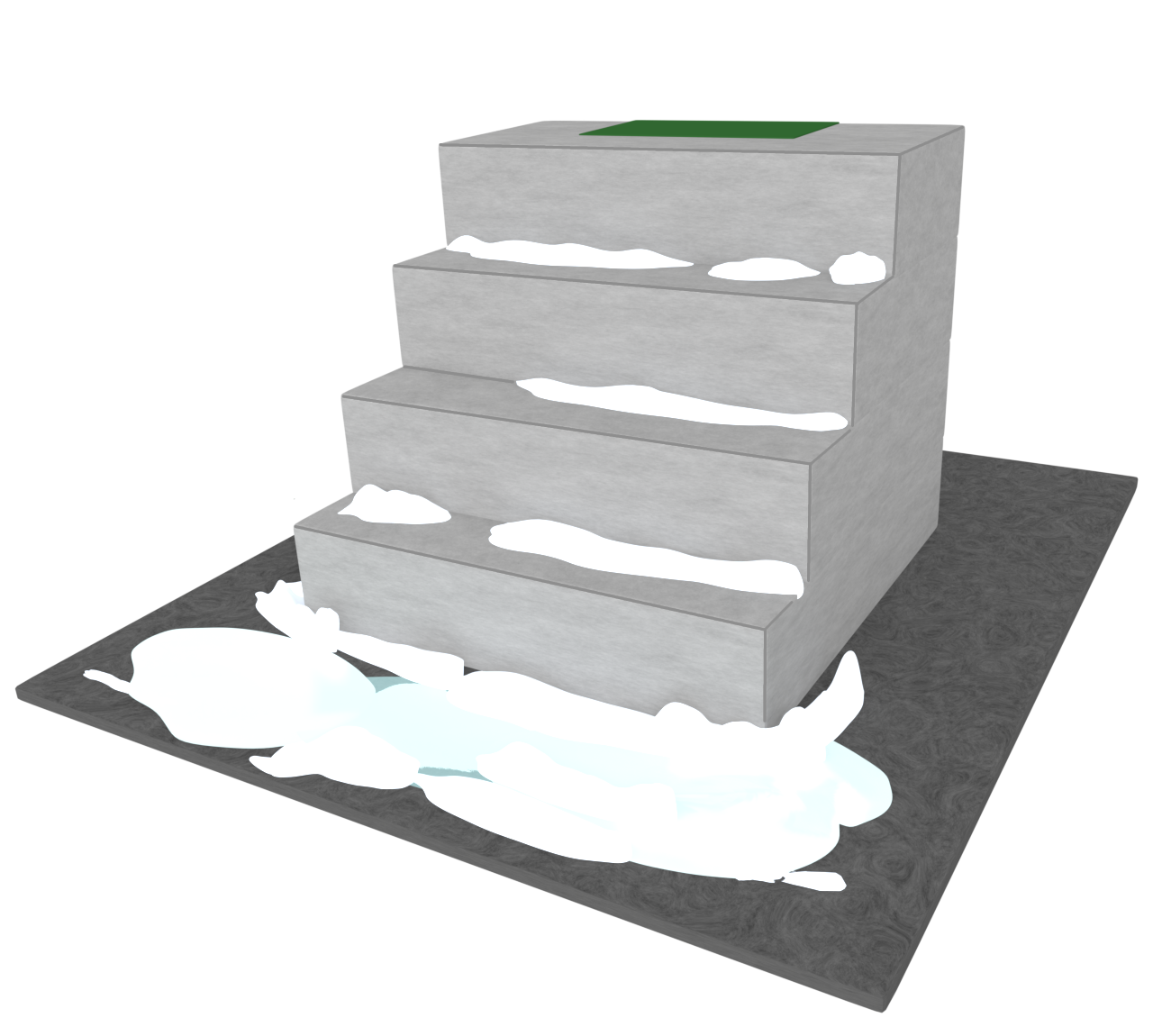 雪が積もる階段のイラスト