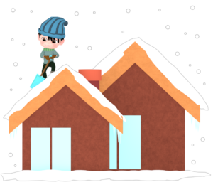 雪下ろしのイラスト