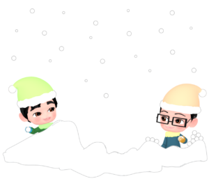 雪合戦のイラスト