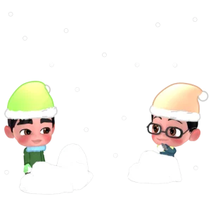 雪合戦のイラスト（男の子）