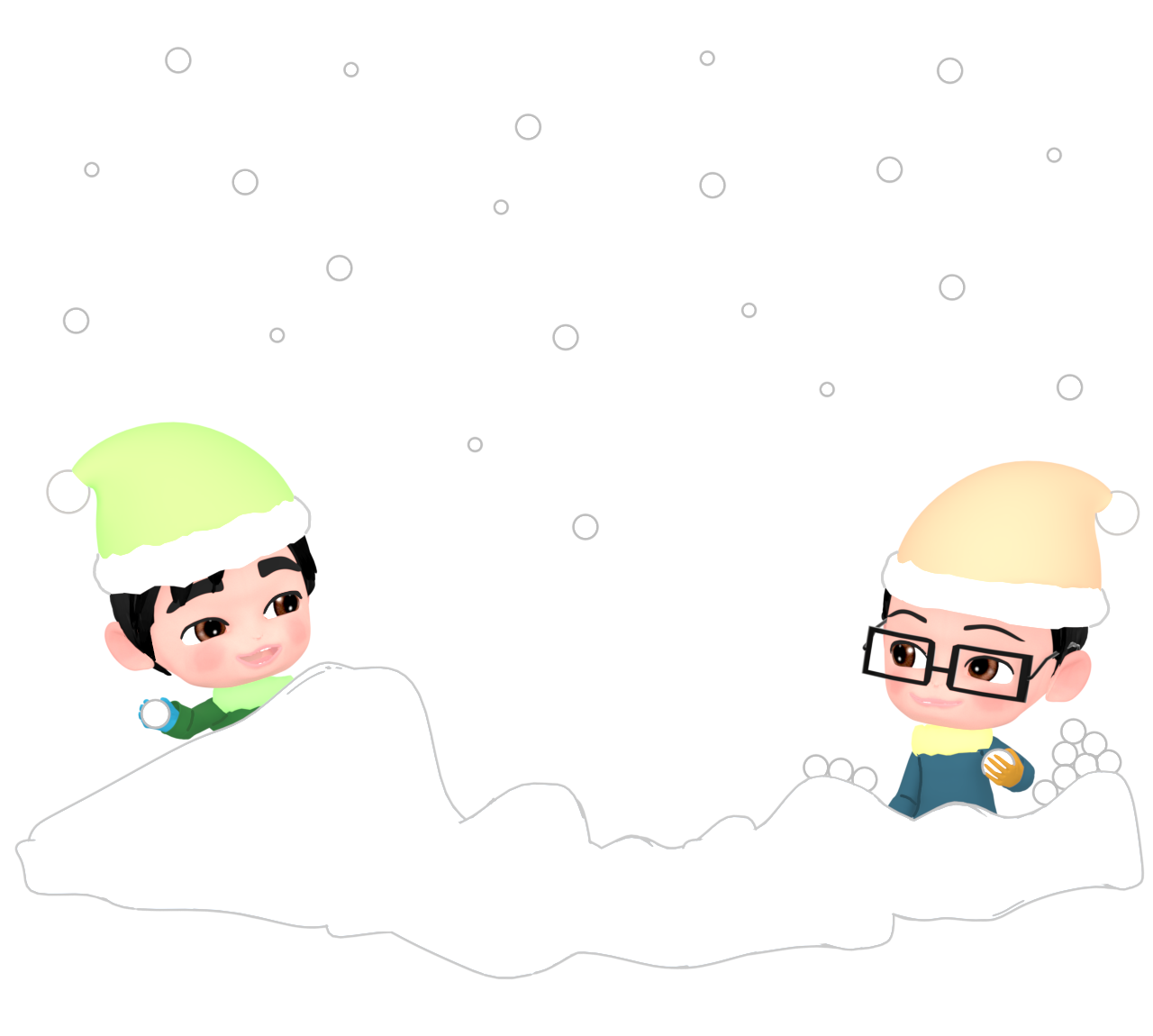 雪合戦のイラスト