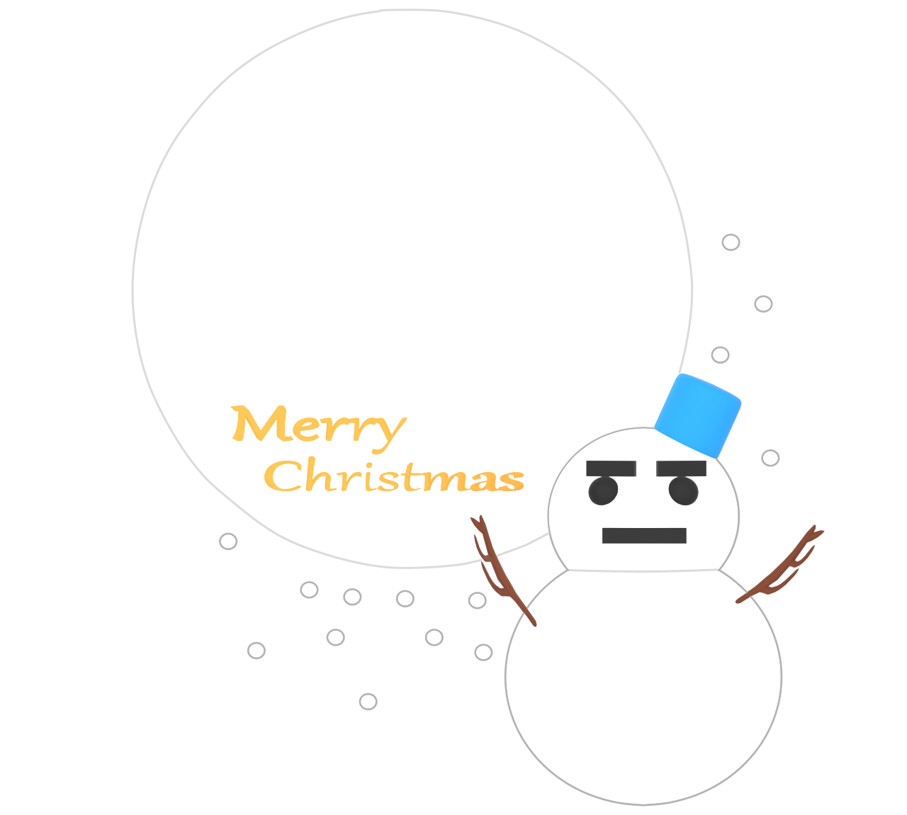 雪だるまのクリスマスカード