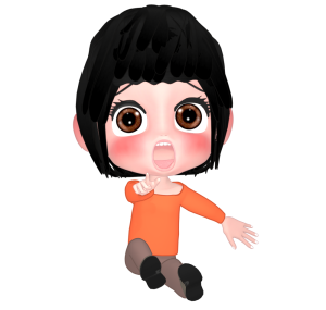 何かに驚く女性のイラスト