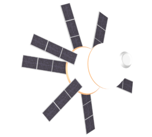 宇宙旅行者を乗せた宇宙船のイラスト