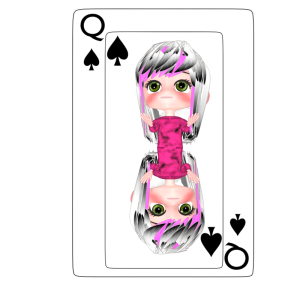 スペード12 トランプカードのイラスト（Q）