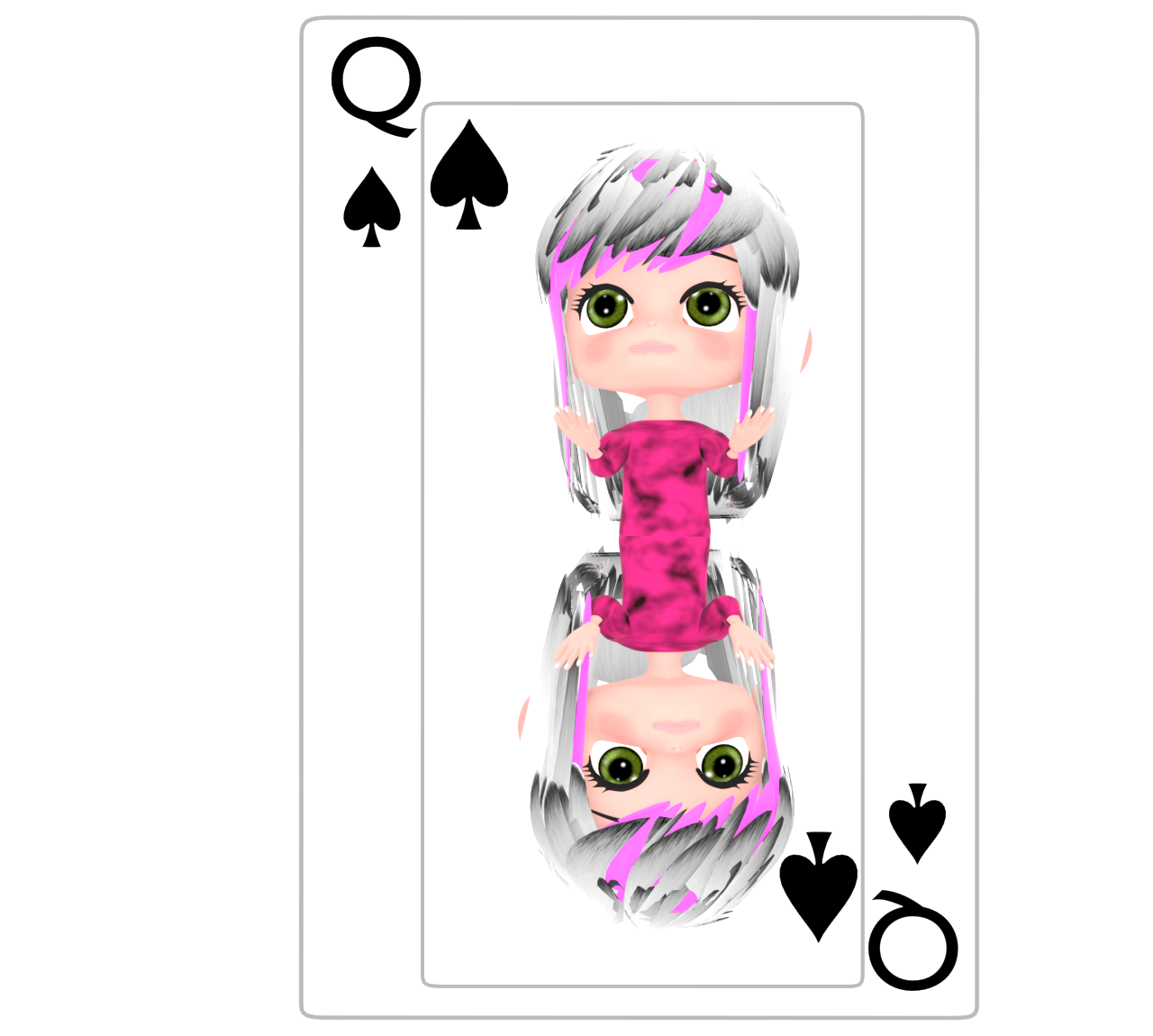 スペードのQ トランプカードのイラスト（12）